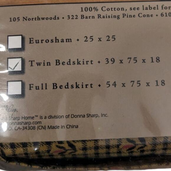 Donna Sharp Chocolate Gingham Twin Bedskirt - Picture 4 of 6